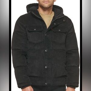 Levi's Black Corduroy Puffer Jacket
